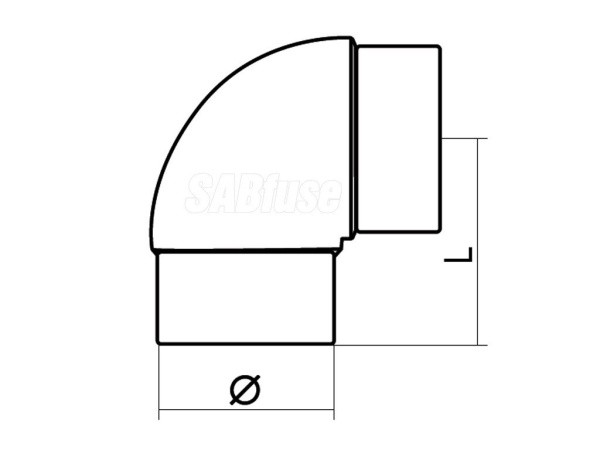 ОТВОД ЛИТОЙ 90° PE100 PN10 D110